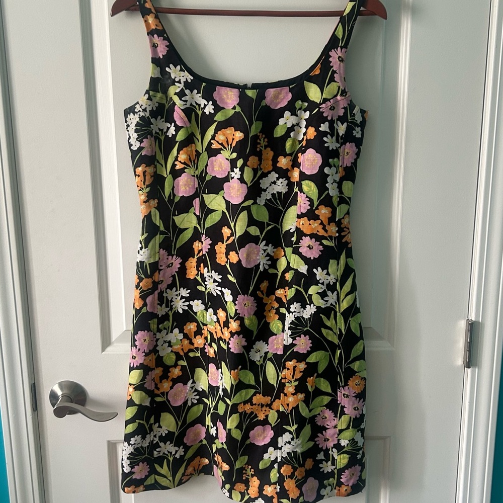Vintage Sigrid Olsen Black Floral Print Dress‎